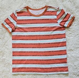Garnet Hills Kids Short Sleeve Striped Crewneck Organic Cotton Tee Size XL
